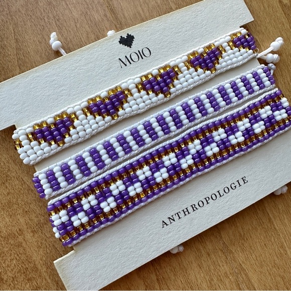 Moio Purple Trio Bracelets, Set of 3, Anthropologie Stocking Stuffer, NWT - Picture 4 of 10